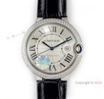 (CR) Ballon Bleu De Cartier Silver Dial Leather Strap 42mm Watch Swiss Grade 1
